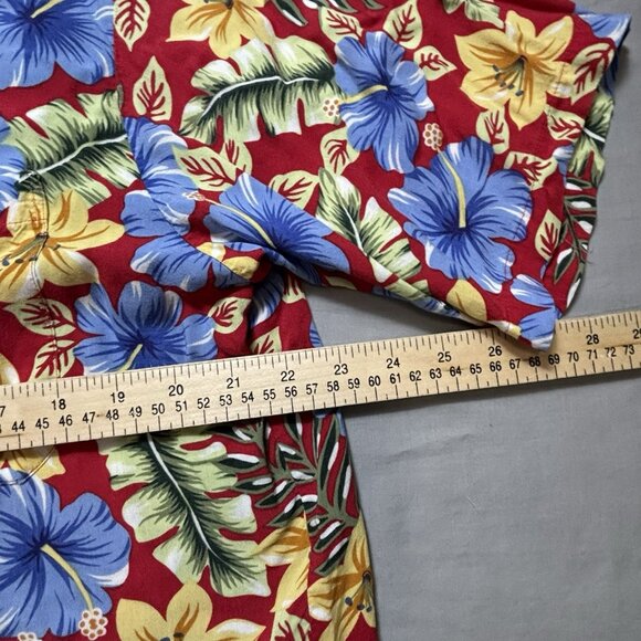 Reyn Spooner hawaiian Shirt Men’s XL Joe Kealoha's Red Blue Floral - Picture 5 of 6